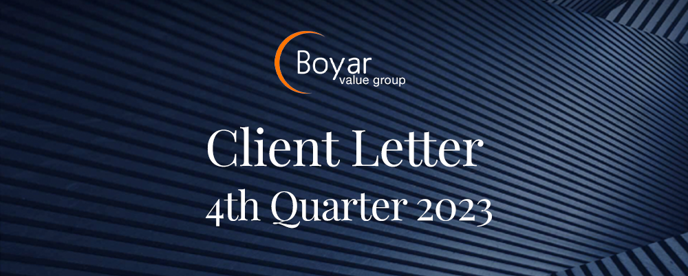 The Boyar Value Group’s 4th Quarter Letter 2023