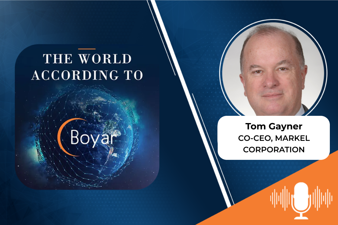 Tom Gayner, Co-CEO of Markel discusses the evolution of Markel into a Fortune 500 company, the secret to success in the investment business and much more…